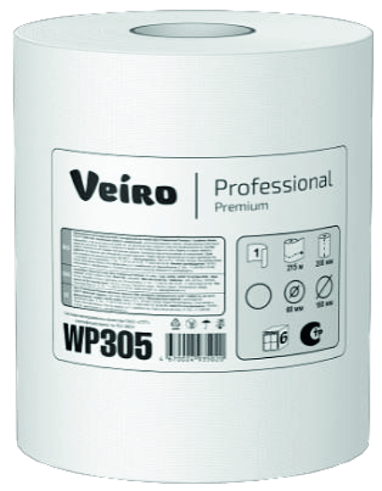 Полотенца бумажные в рулонах с центральной вытяжкой Viero Professional Premium,1-сл (WP305) 