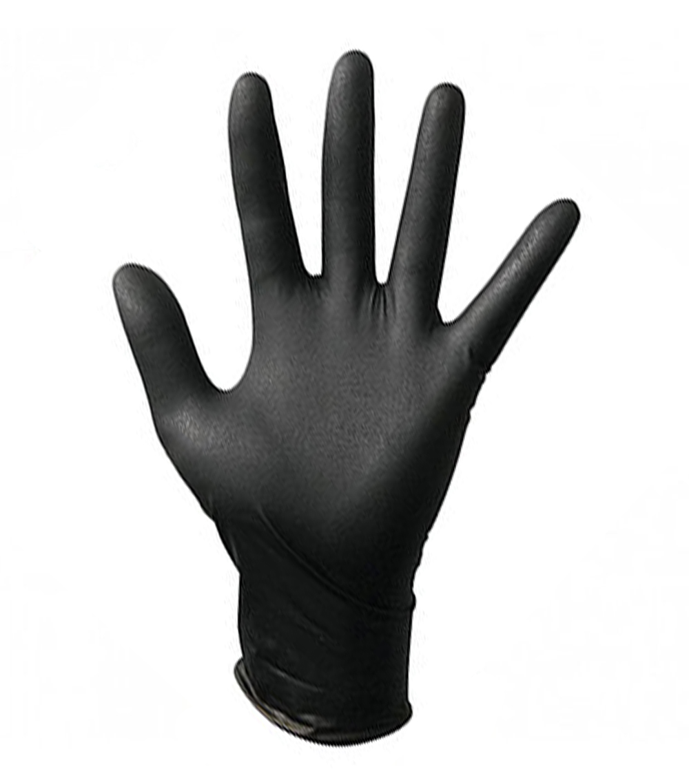 BA перчатки нитриловые неопудренные, текстурированные на пальцах, цвет черный